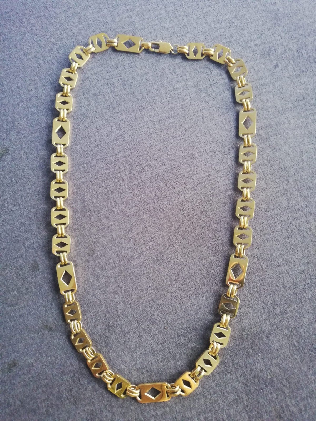 Mooie nieuwe 18k Gold Plated Ketting - 60 cm, 11 mm, Ophalen of Verzenden, Nieuw, Goud, Overige materialen