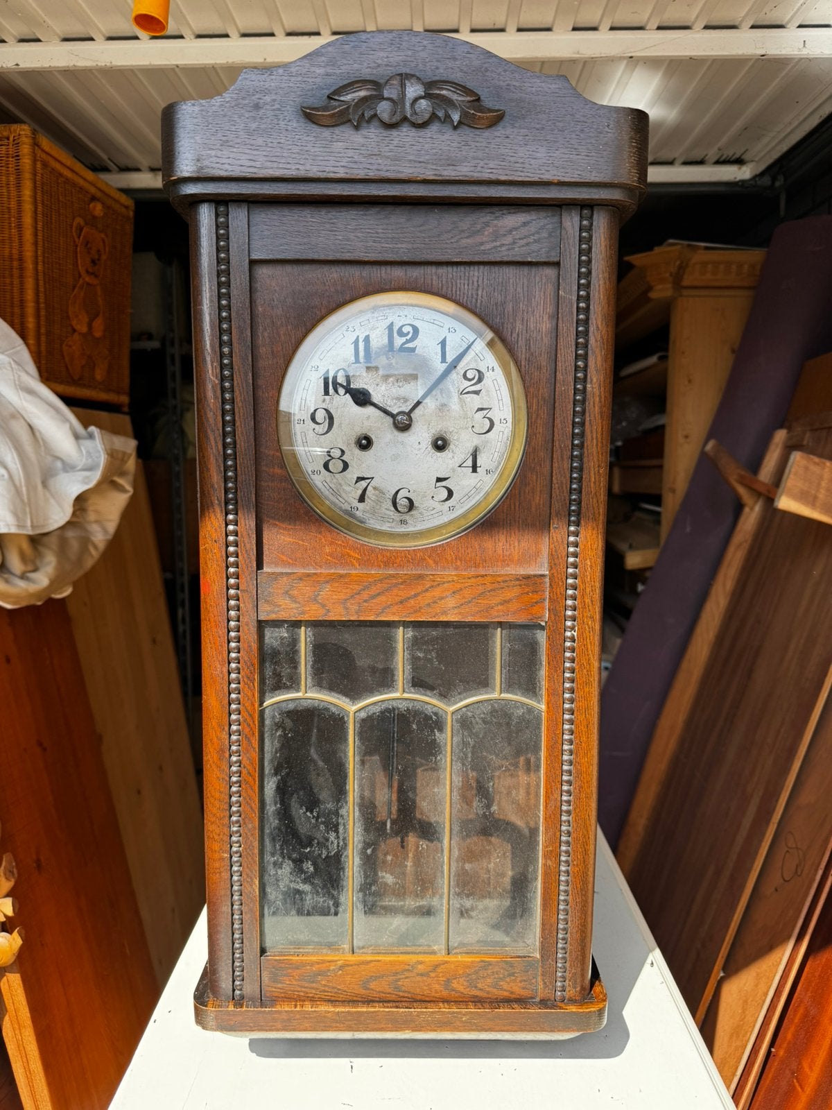 Set van 2 antieke klokken/regulateurs oa Junghans + extra’s, Antiek en Kunst, Antiek | Klokken, Ophalen