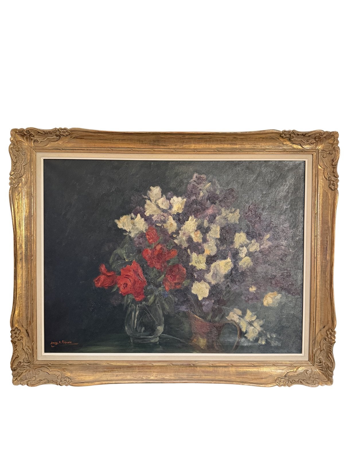 Josy-Ann Pirson (1911-1979) - Campanules et roses - 1961, Ophalen of Verzenden