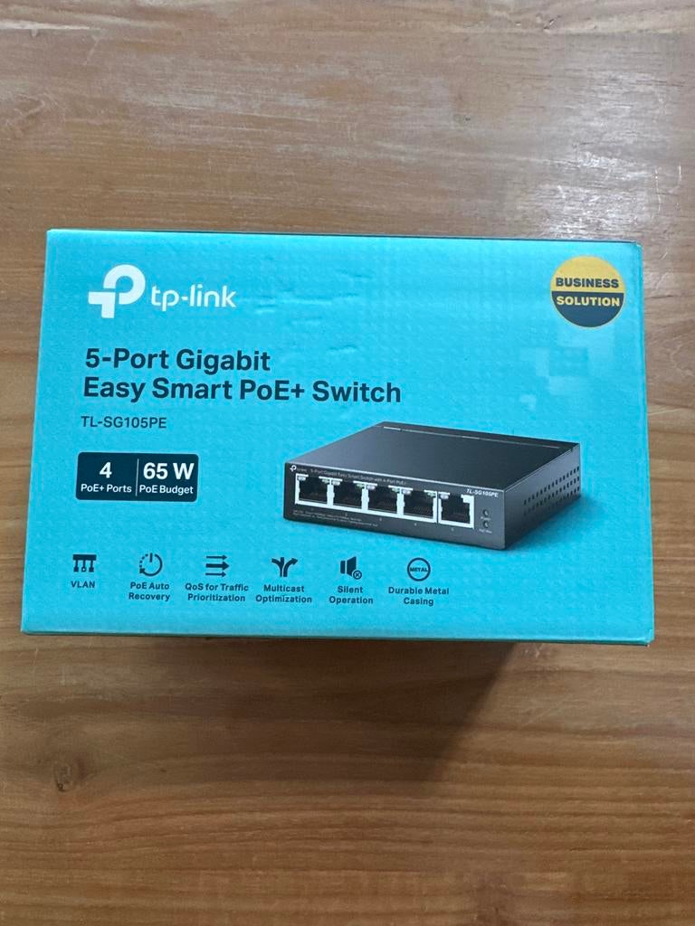 TP-Link 5-Poort Gigabit Easy Smart PoE+ Switch TL-SG105PE, Ophalen of Verzenden, Nieuw