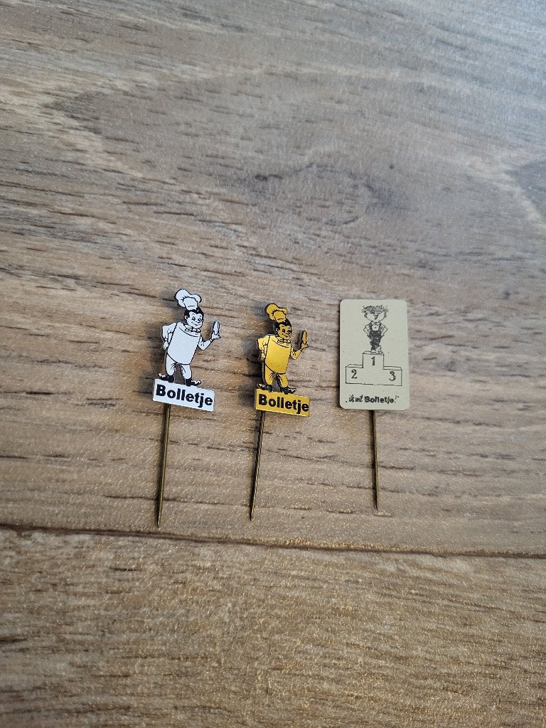 3x Pins Speldjes Bolletje Beschuiten Almelo Nederland, Ophalen of Verzenden, Zo goed als nieuw