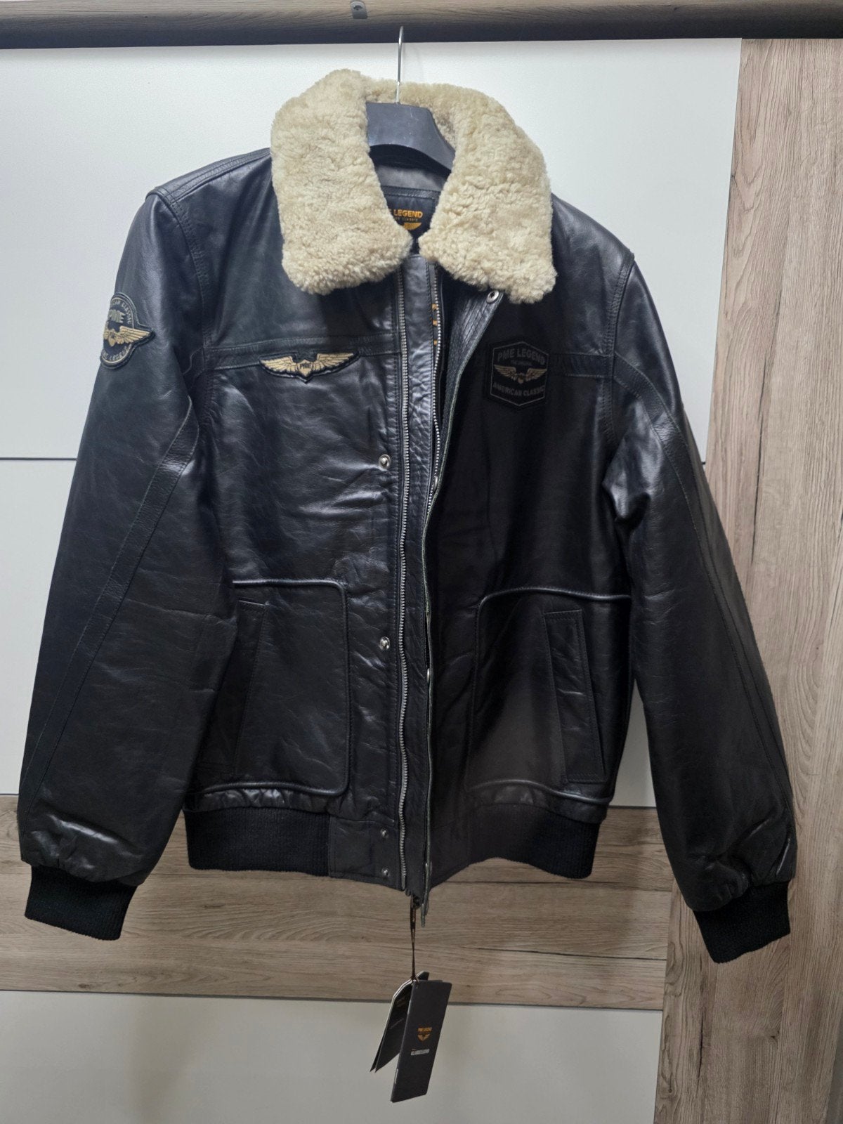 PME Legend Hudson Leren Jas met Afneembare Kraag, Zwart, Nieuw, Overige maten, Ophalen of Verzenden