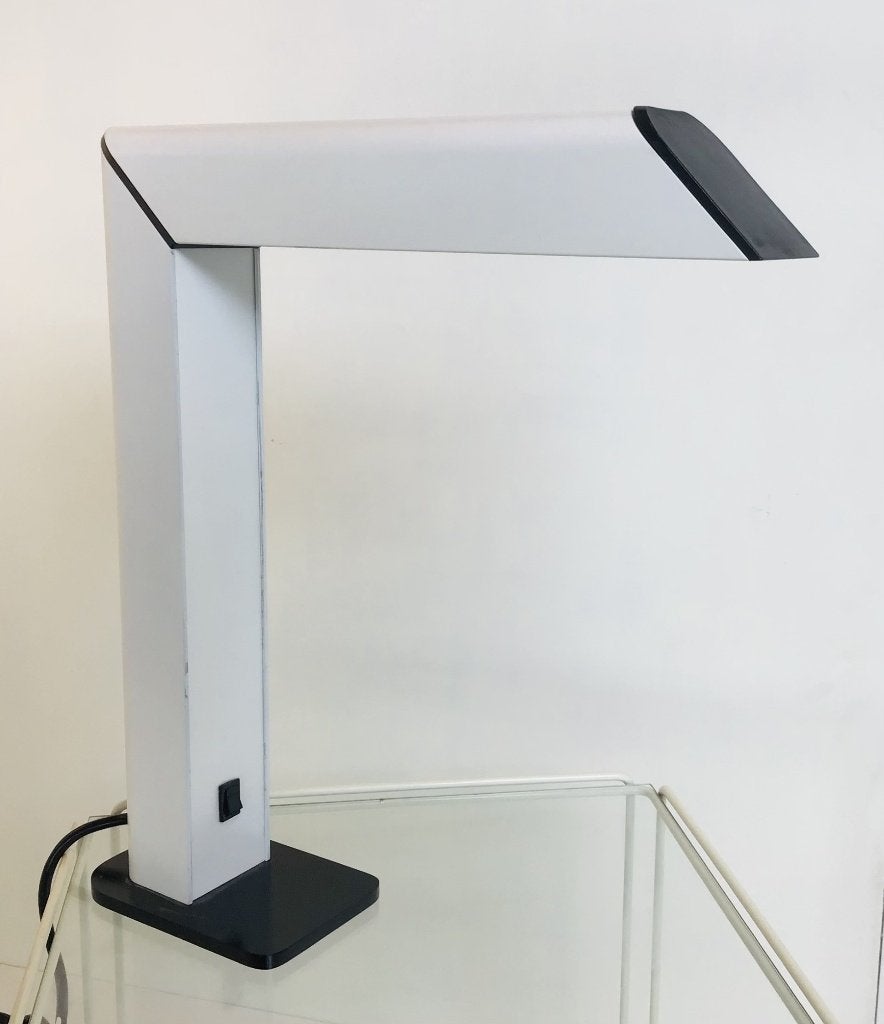 Prachtige vintage bureaulamp, Italie -  Frattini voor Luci, Bureaulamp, 39 cm, Wit, Ophalen of Verzenden