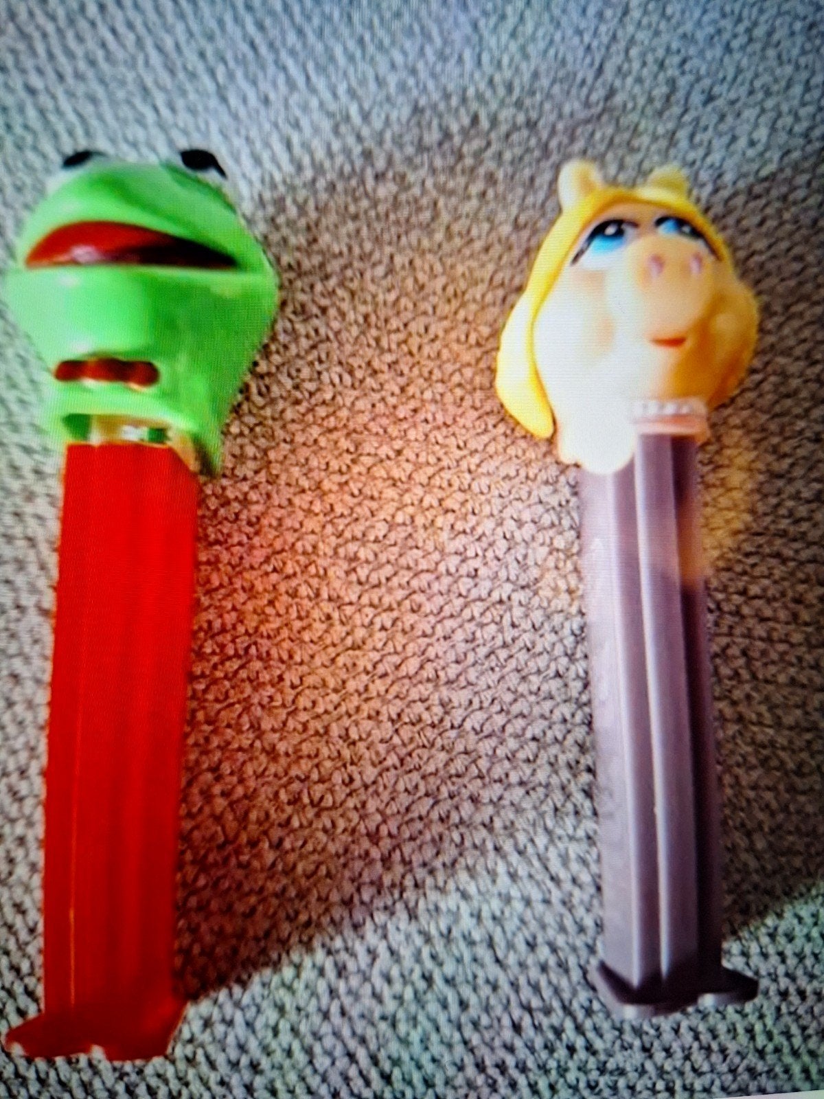 PEZ dispensers: Kermit de Kikker & Miss Piggy (Muppets), Ophalen of Verzenden