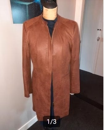 Lynde cognac blazer jas 38 met deelbare rits, Maat 38/40 (M), Bruin, Ophalen of Verzenden, Gedragen