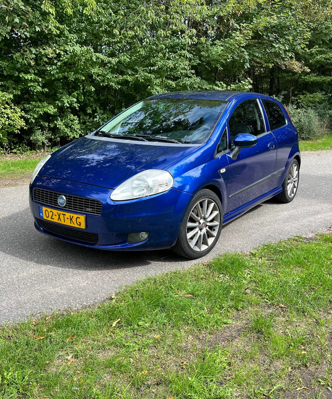 Fiat Punto 1.4 16V Turbo 3DR 2007 Blauw, Auto's, Voorwielaandrijving, Zwart, 49 €/maand, Origineel Nederlands