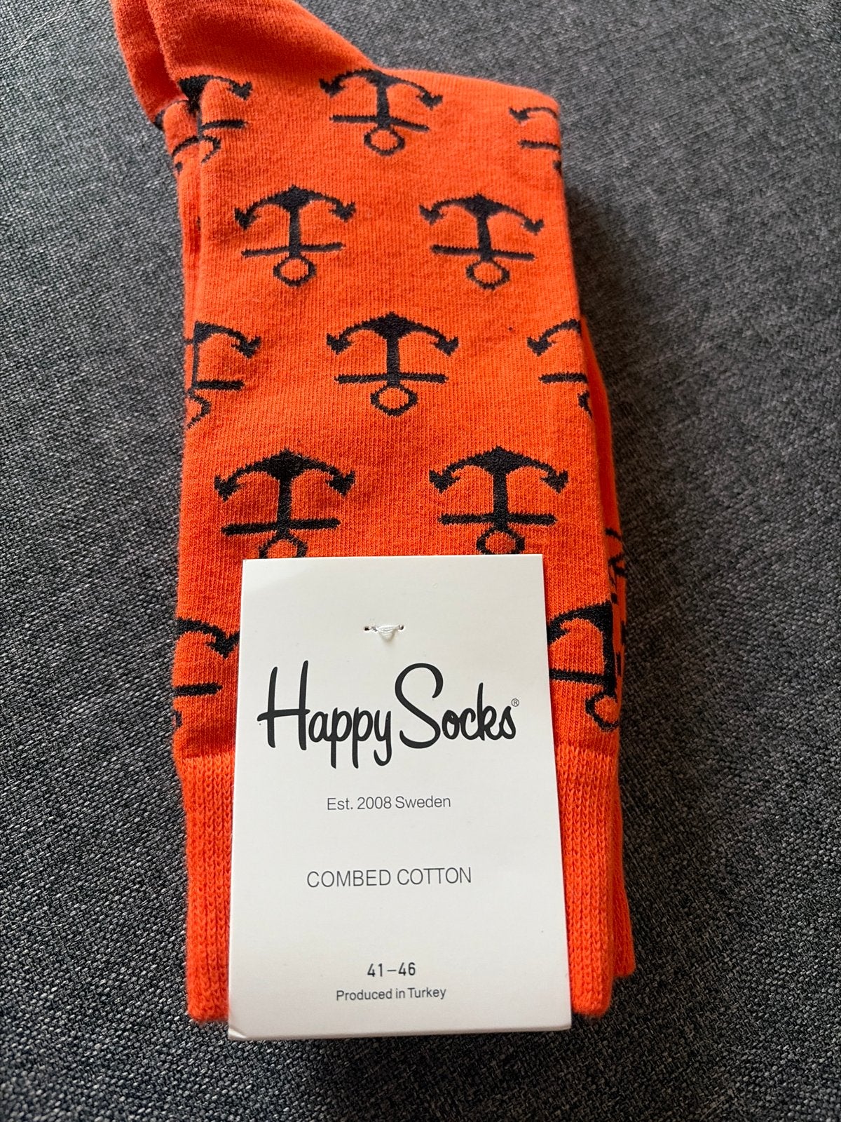 Happy Socks Anker Sokken - Oranje - Maat 41-46, Verzenden, Nieuw, Maat 43 t/m 46, Overige kleuren