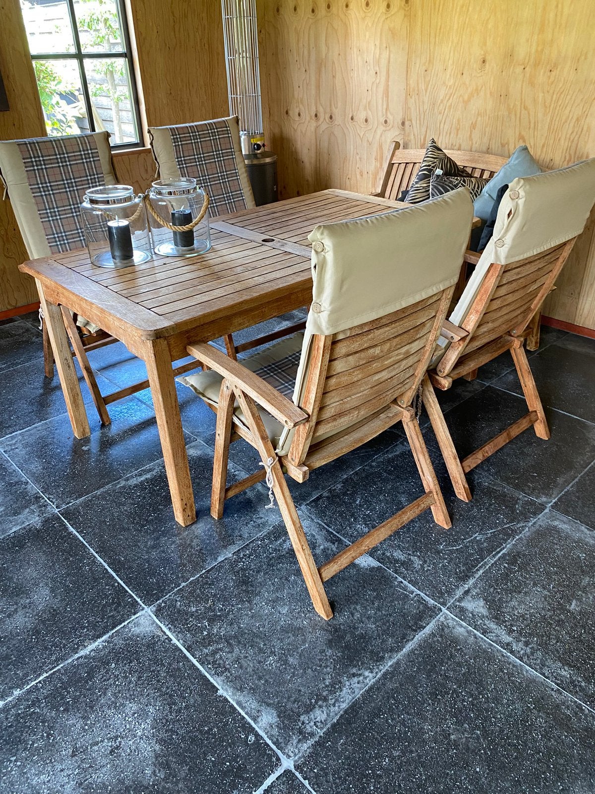 Teakhouten tuinset, Ophalen of Verzenden, Zo goed als nieuw, Teakhout