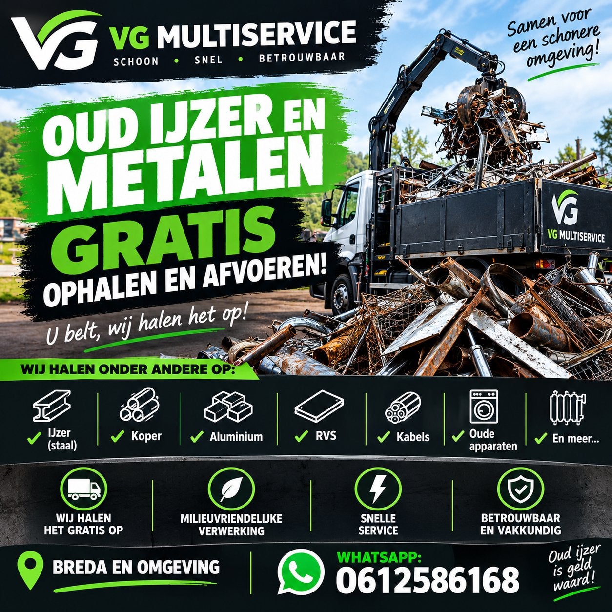Gratis Ophalen en Afvoeren van Oud IJzer en Metalen, Ophalen, Gebruikt, Overige metalen