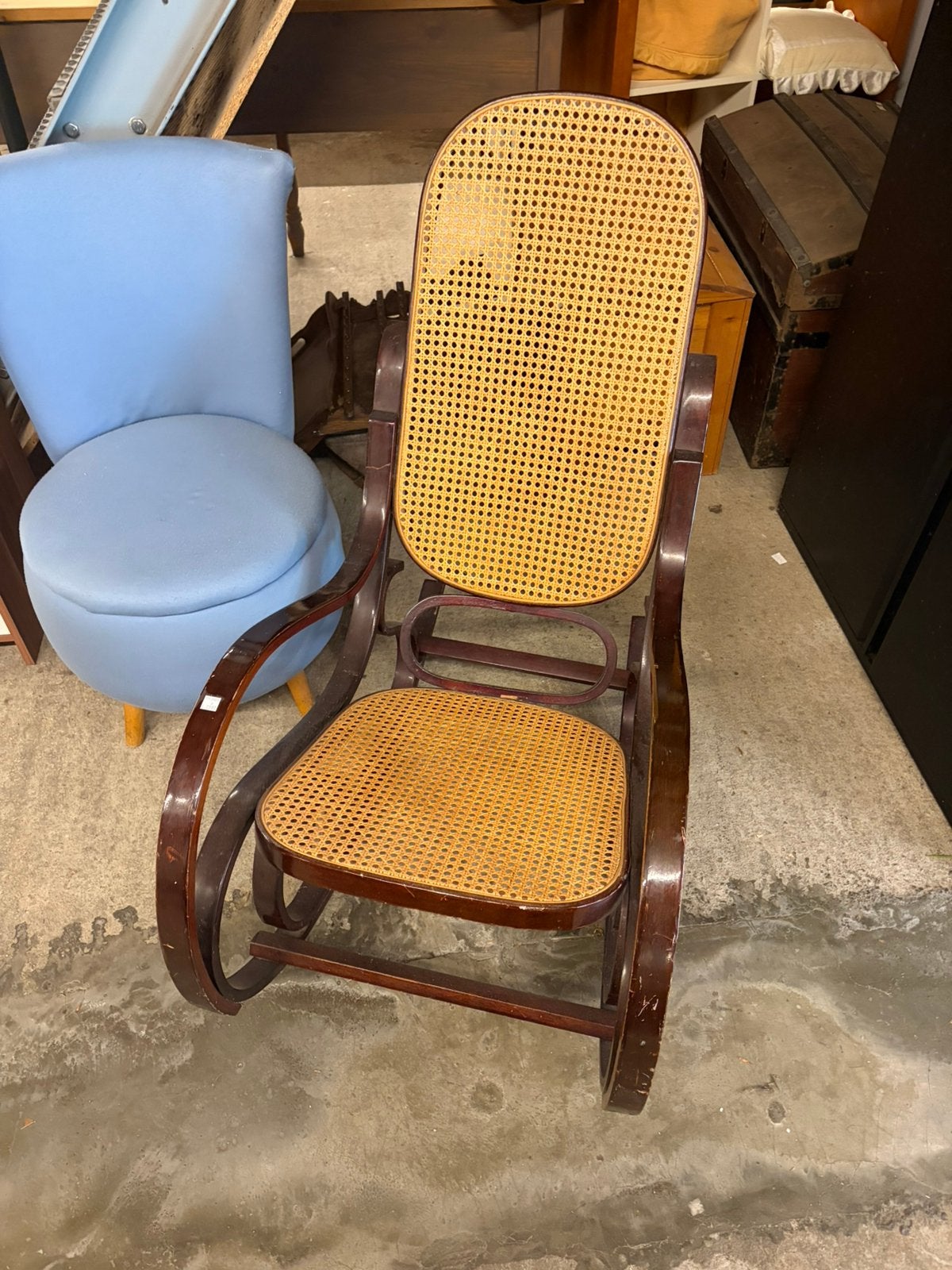 Vintage Rotan schommelstoel, Ophalen