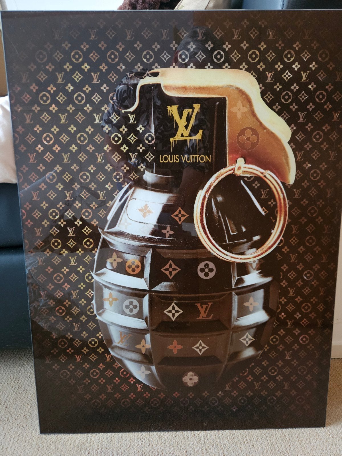 Glasschilderij Handgranaat - wanddecoratie Louis Vuitton 80c, Ophalen