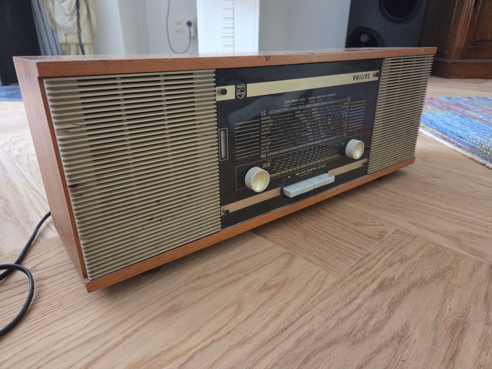 Vintage Philips Radio B3X63A/00 - Jaren '60 buizenradio, Ophalen of Verzenden, Gebruikt