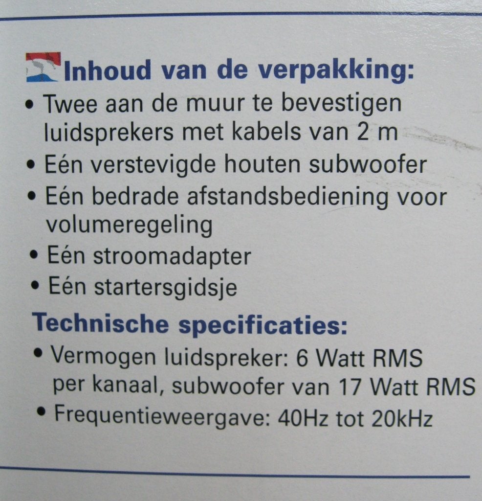 Creative Inspire 2.1 P380, Computers en Software, Ophalen, Zo goed als nieuw, Audiokanaal 2.1