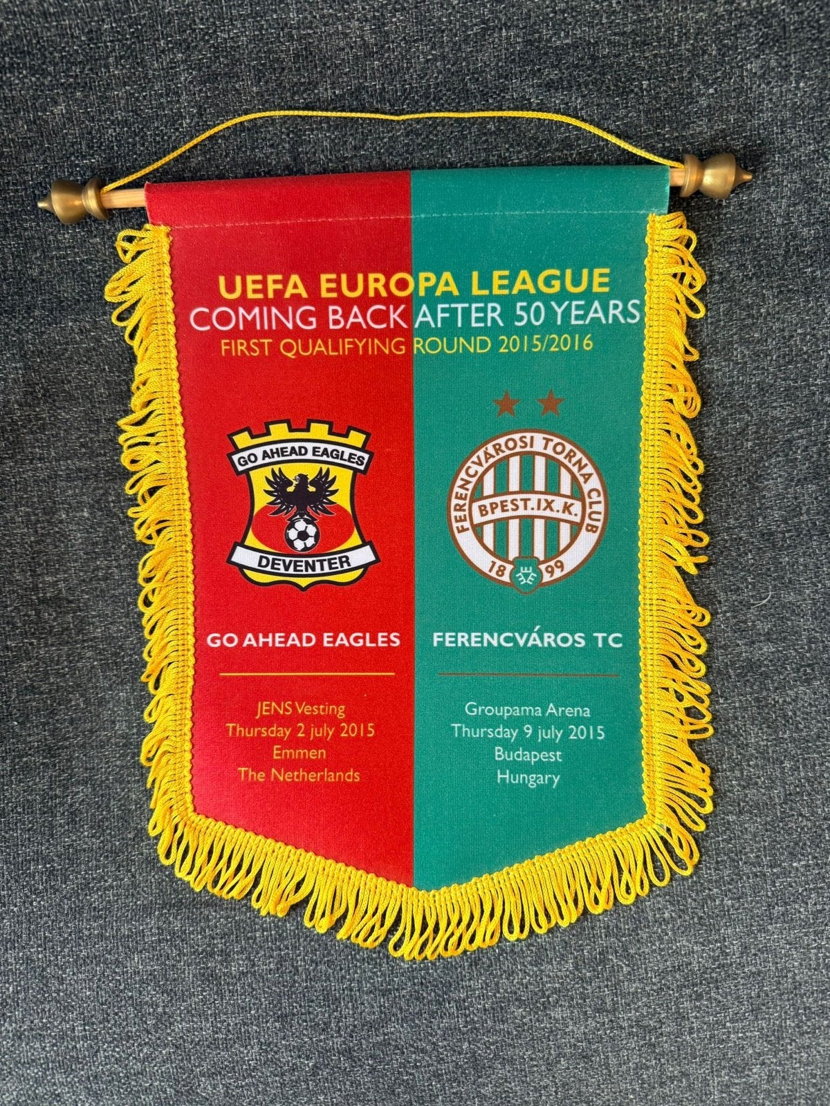 Gezocht Go Ahead Eagles vs Ferencváros Europa League 2015, Ophalen of Verzenden, Zo goed als nieuw, Overige binnenlandse clubs