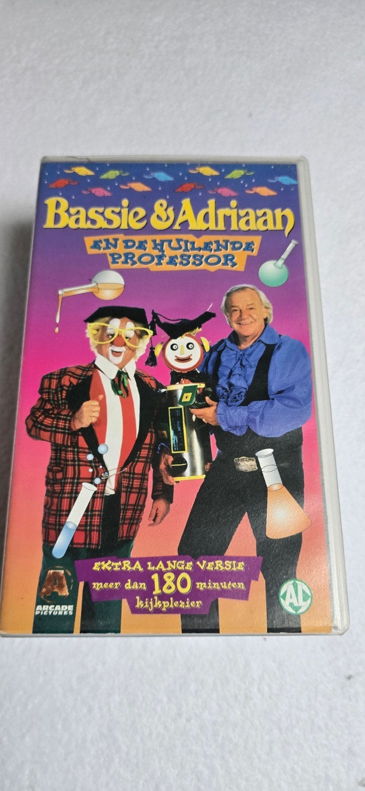 Bassie &Adriaan en de Huilende Professor VHSDubbelbox arcade, Cd's en Dvd's, Boxset, Gebruikt, Alle leeftijden, Kinderprogramma of -film
