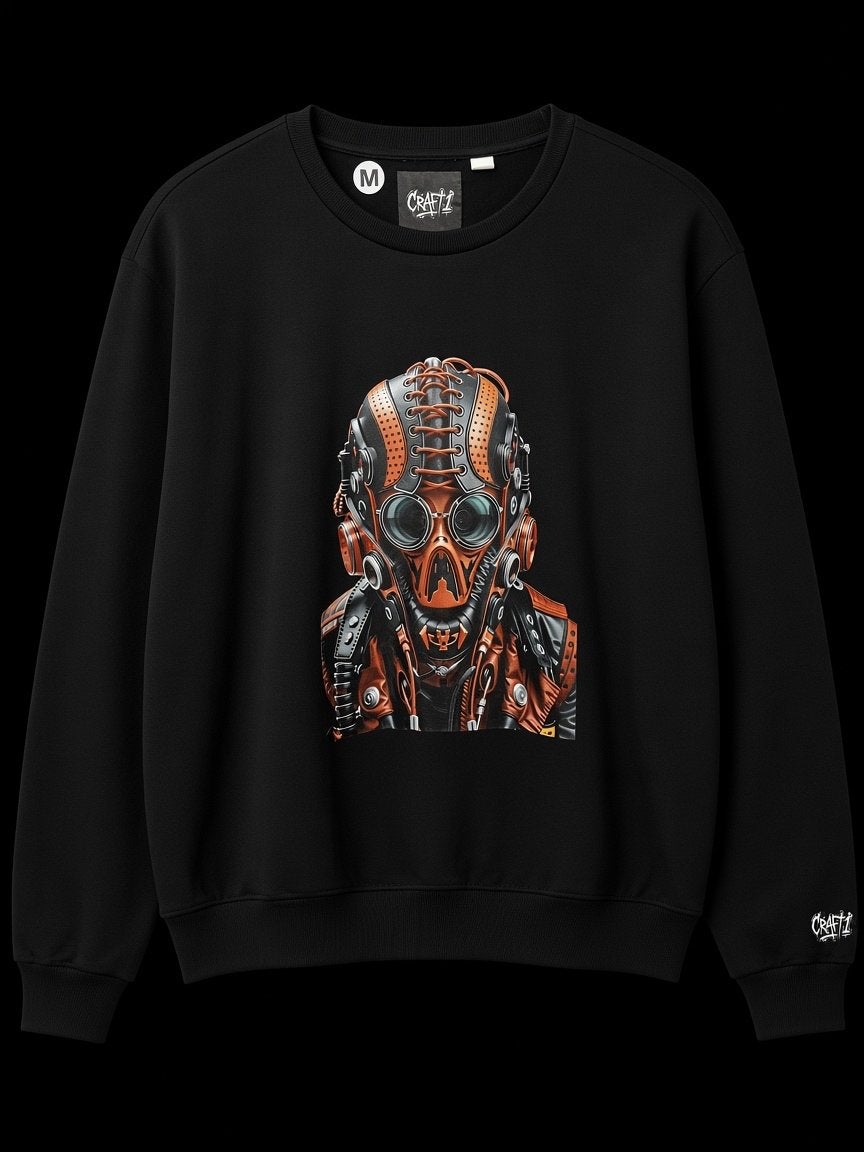 CRAFT1 custom-  Zwarte Sweatshirt met Cyberpunk Masker Print, Kleding | Heren, Verzenden, Nieuw