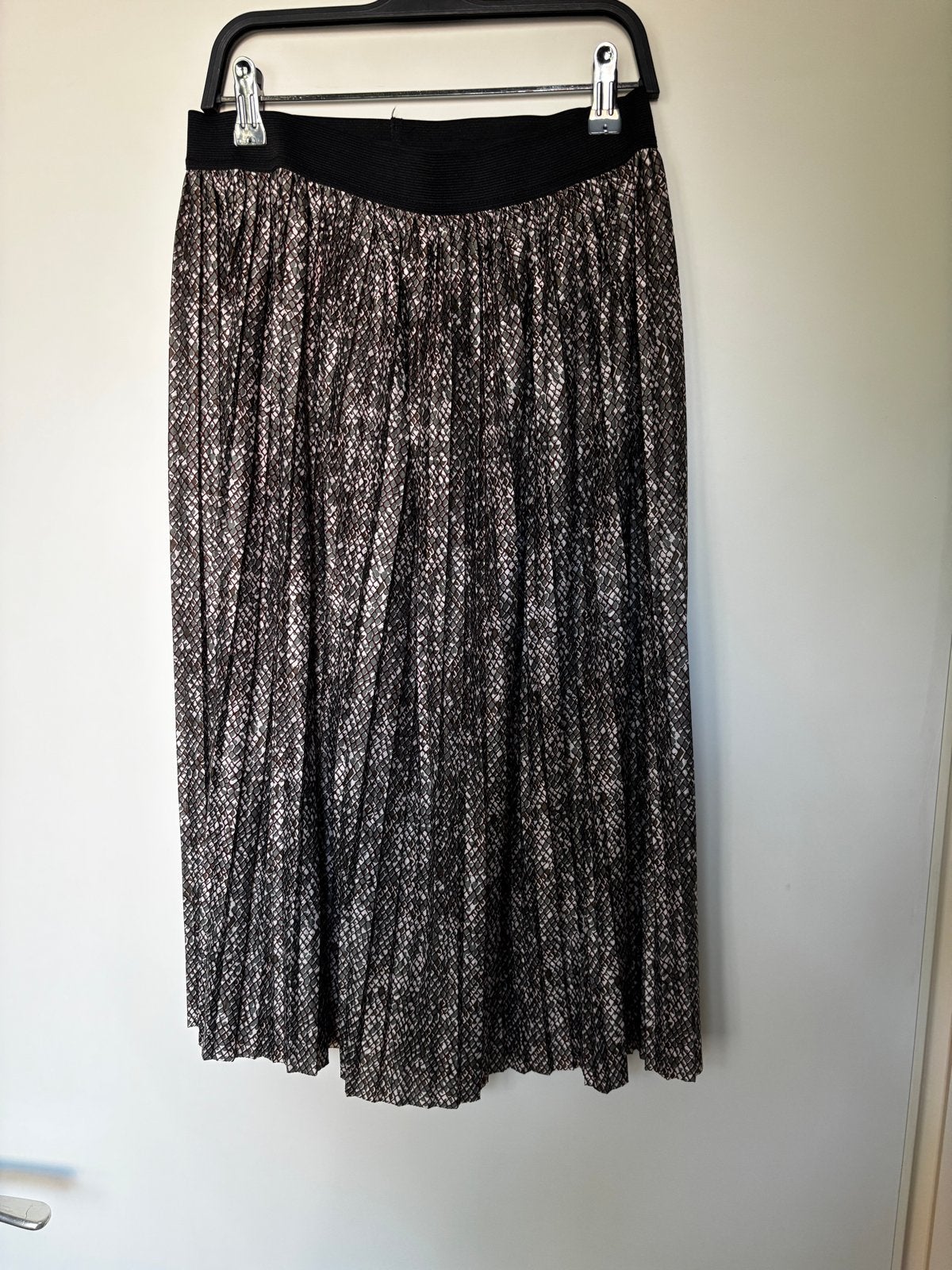 Geplooide midi-rok met een soort slangenprint, Kleding | Dames, Meerkleurig, Ophalen of Verzenden, Zo goed als nieuw, Maat 36 (S)