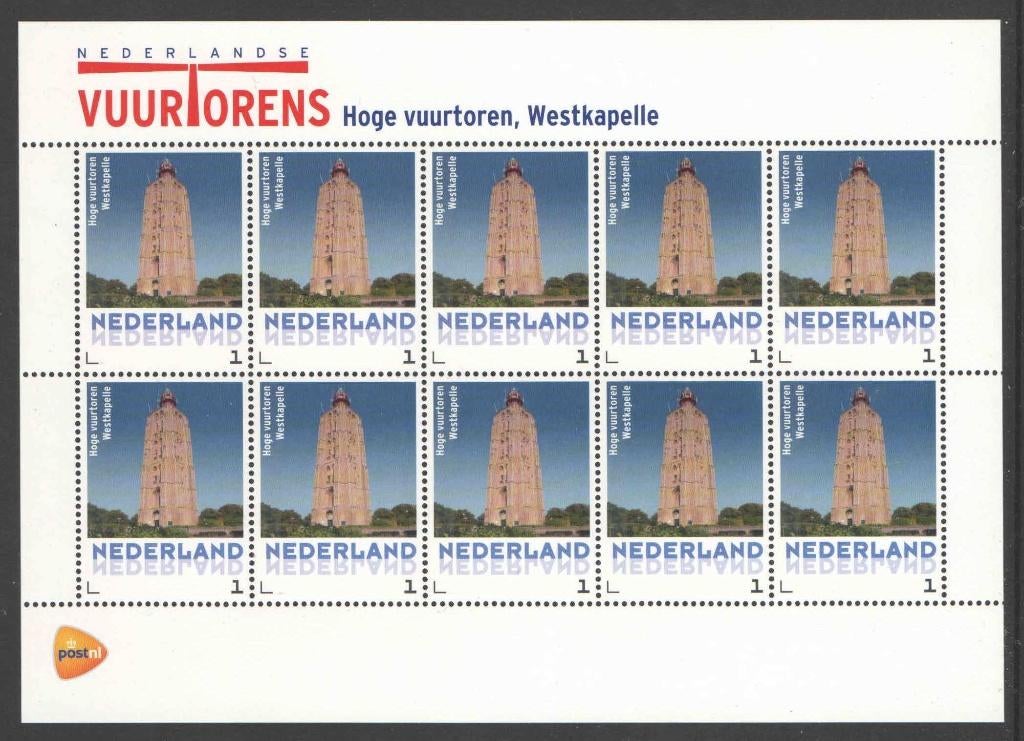 Postz. Vuurtorens in Nederland: Hoge Vuurtoren, Westkapelle, Ophalen of Verzenden, Na 1940, Postfris