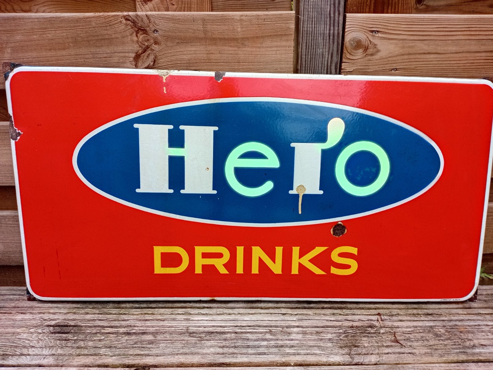 Emaile bord Hero Drinks, Ophalen of Verzenden, Reclamebord