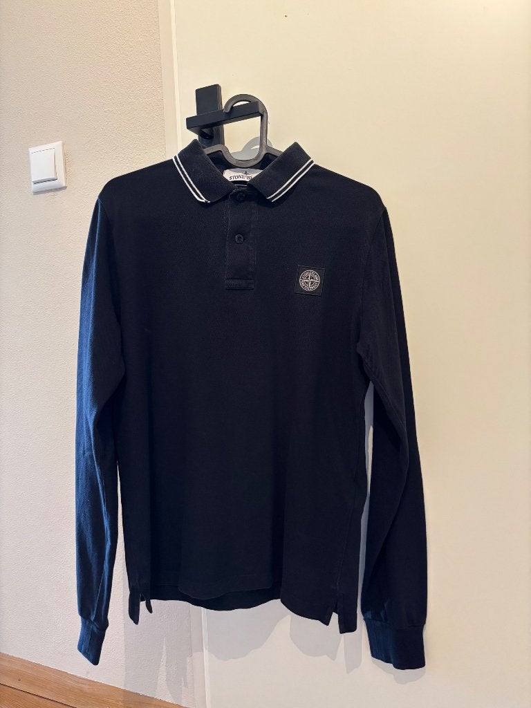 Stone Island polo lange mouwen zwart maat S, Zwart, Ophalen of Verzenden, Maat 46 (S) of kleiner, Stone Island