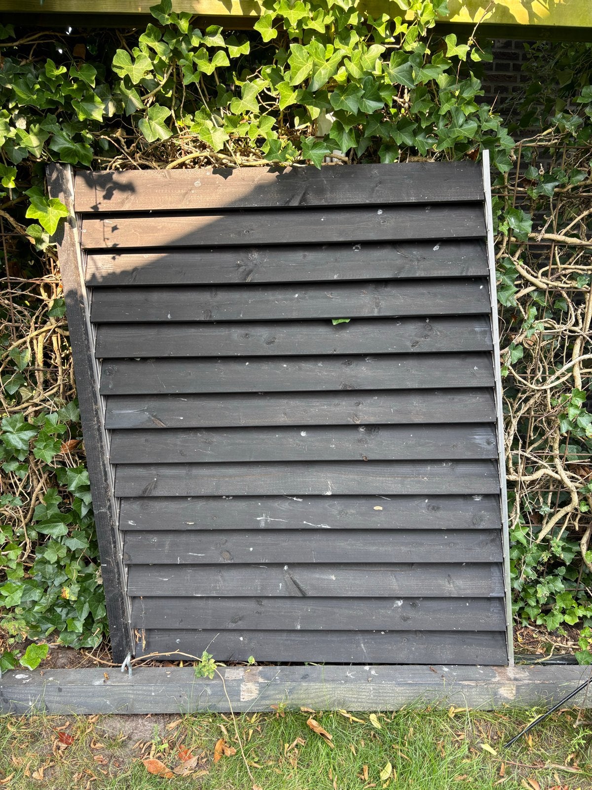 Zwarte Lamellen Afscheiding - Houten Tuinscherm, Ophalen, Minder dan 3 meter, Hout, 1 tot 2 meter