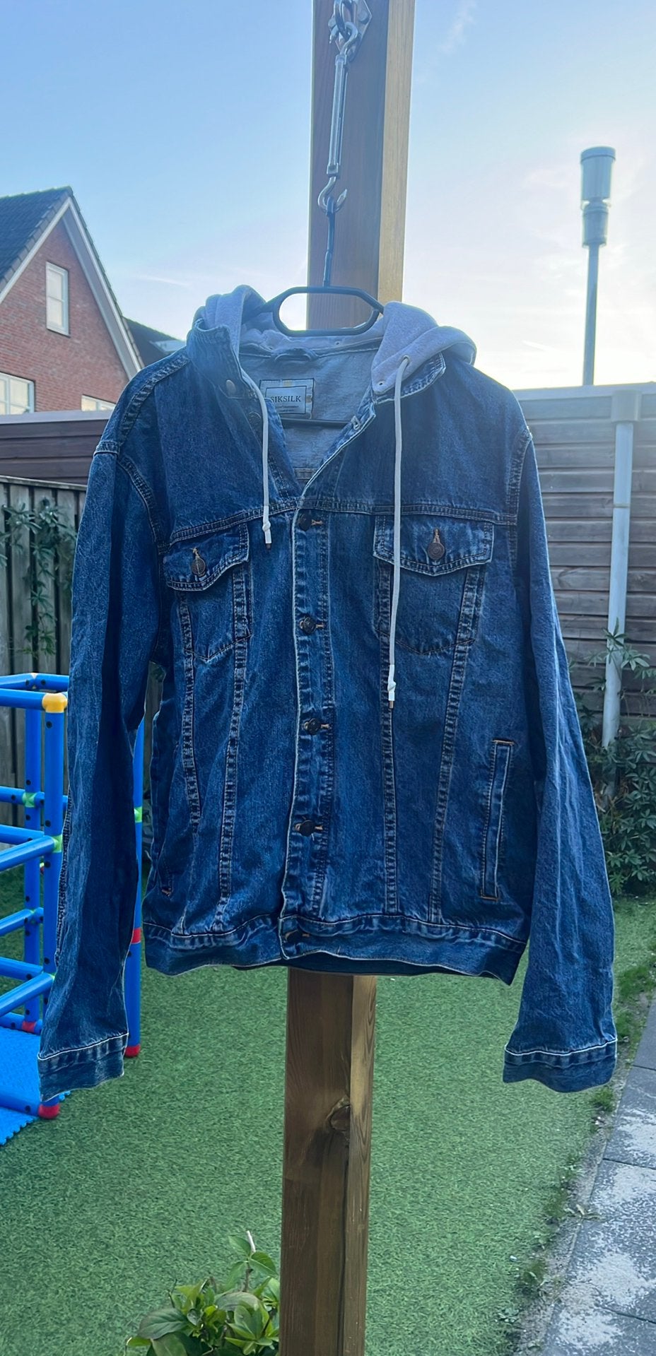 Heren SILK spijkerjack met capuchon maat XL, Ophalen of Verzenden, Zo goed als nieuw, Maat 56/58 (XL), Blauw