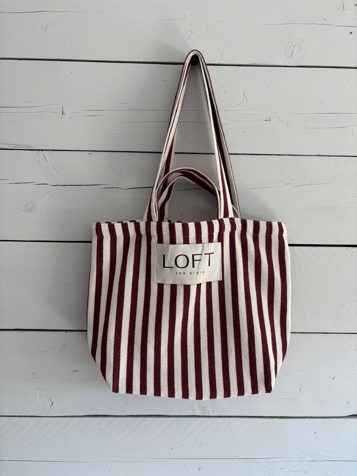 Loft the Store bag stripe bordeaux, Ophalen of Verzenden, Nieuw, Overige kleuren, Shopper