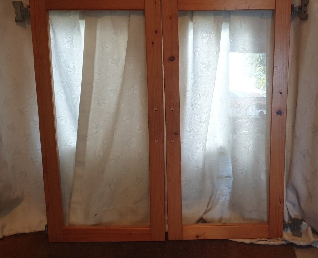 Lundia paneeldeuren helder glas blank gelakt 80x80 in nette, Ophalen, Gebruikt