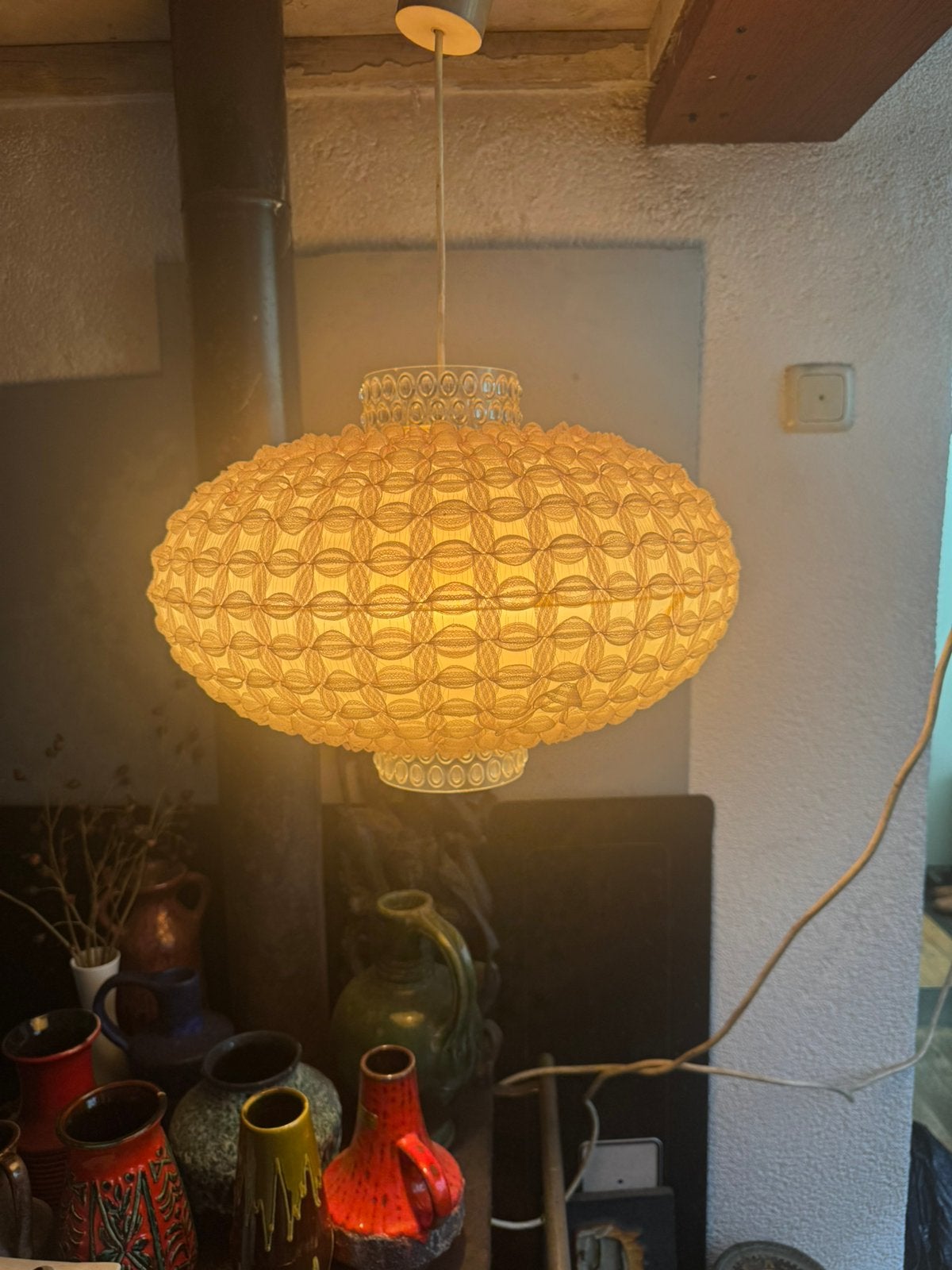 Hanglamp,sixties,zeventies,POP,Space Age,Mid-Century,vintage, Huis en Inrichting, Gebruikt, Sixties,zeventies,POP,Space Age,Mid-Century