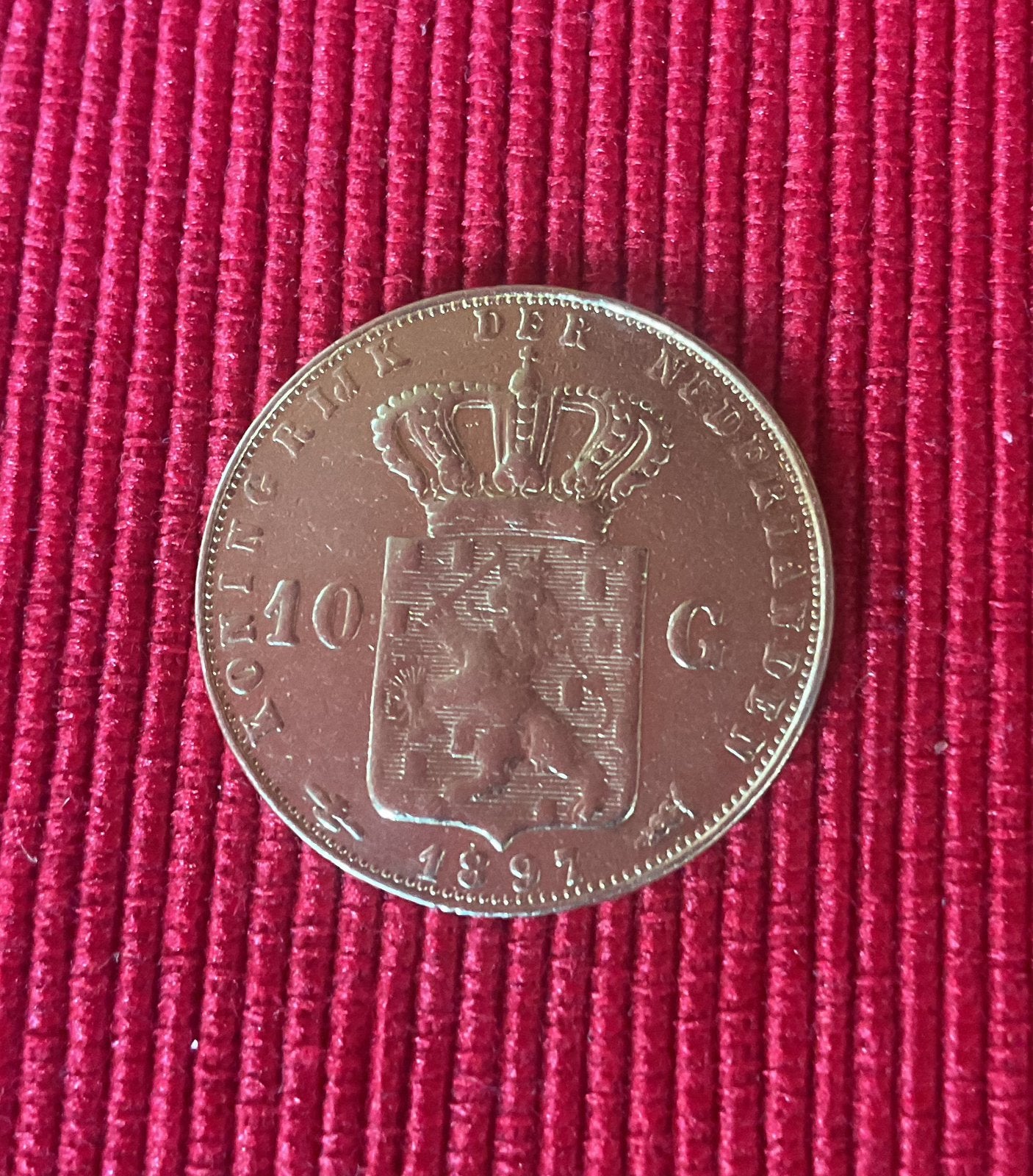 Gouden tientje wilhemina 1897, Ophalen of Verzenden, Koningin Wilhelmina, 10 gulden, Goud