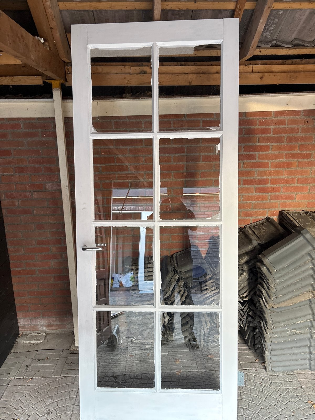 Binnendeur met glas 2300x935mm, Ophalen, Gebruikt, 80 tot 100 cm, 215 cm of meer