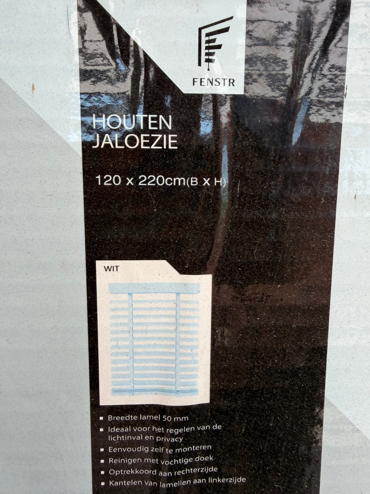 Nieuwe houten jaloezie 120 x220 cm, Huis en Inrichting, Ophalen, Zo goed als nieuw, Jaloezie