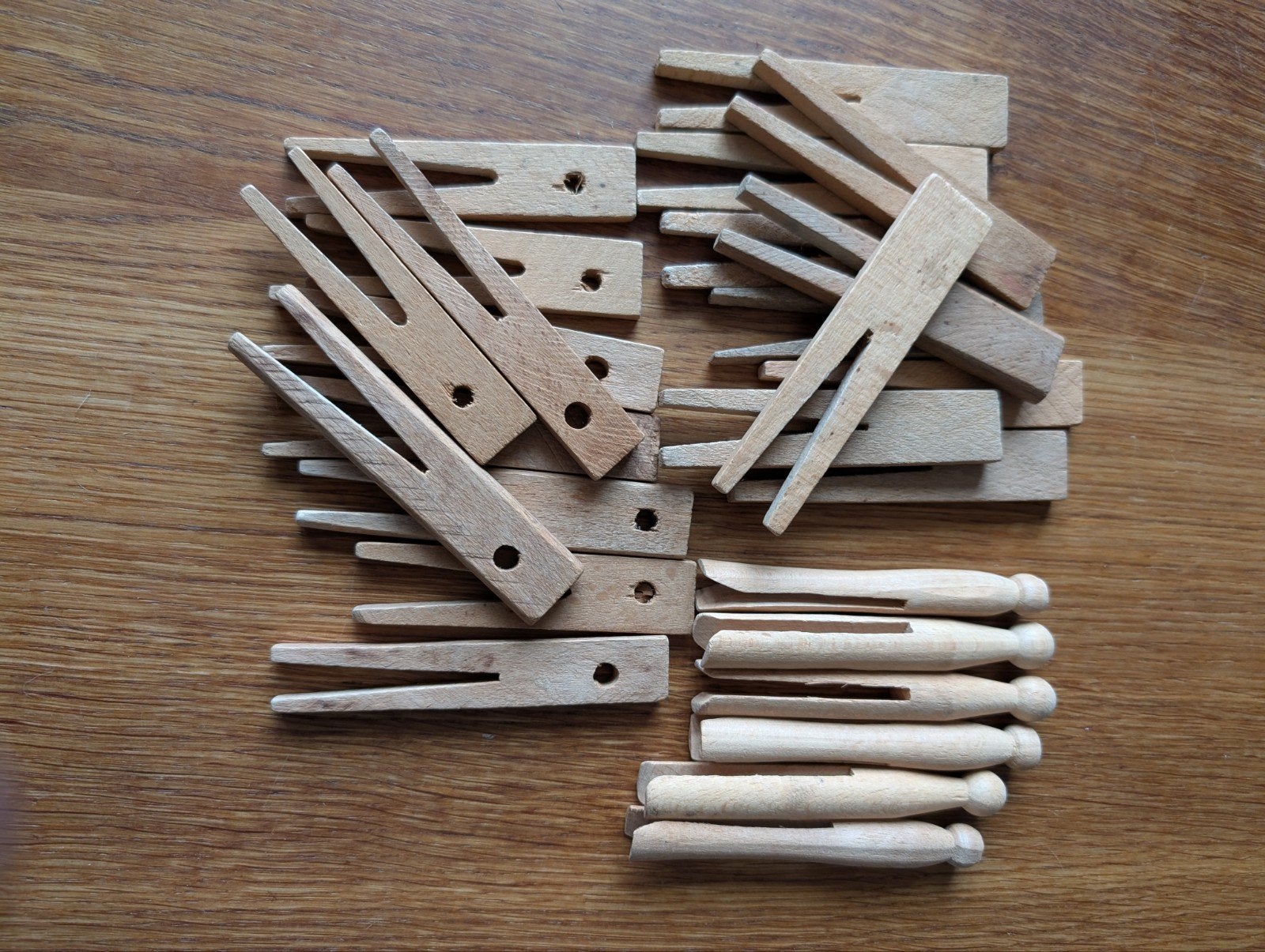 Vintage houten wasknijpers - set van diverse modellen, Ophalen of Verzenden, Gebruikt