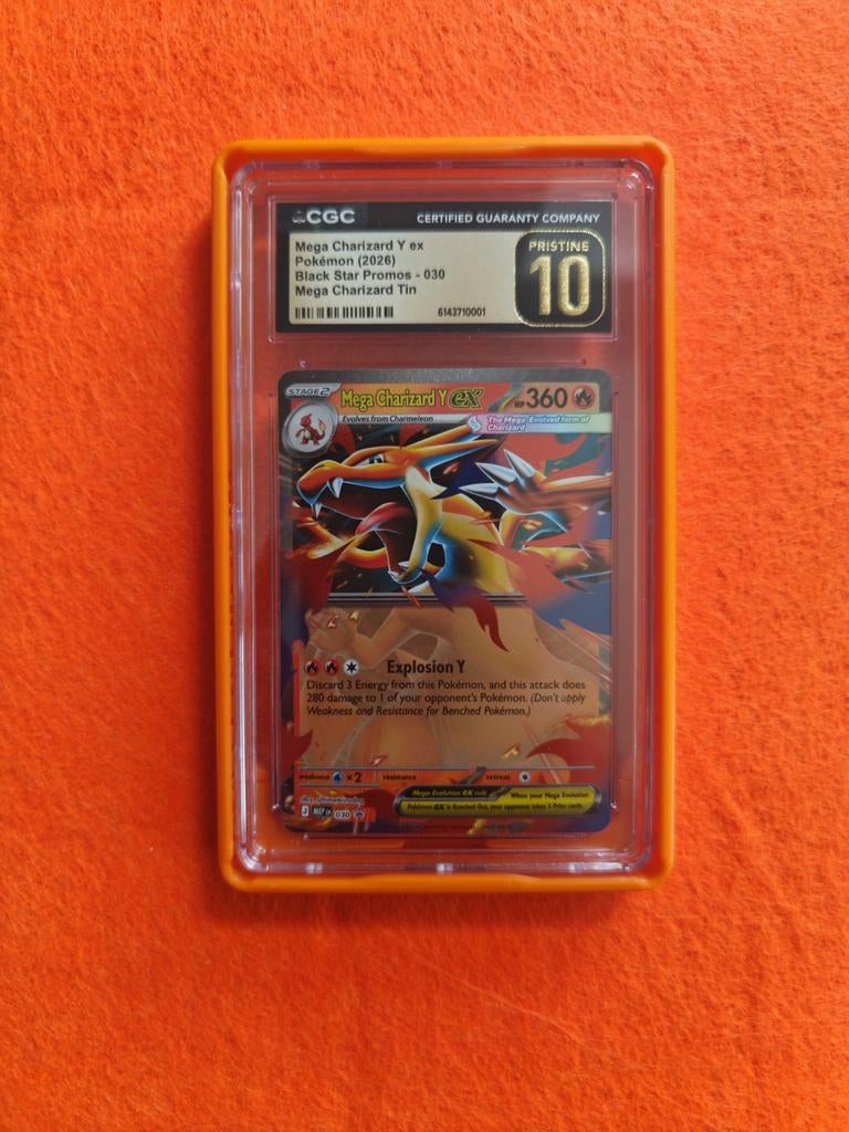 Mega Charizard Y ex 2026 Tin Promo 030 CGC Pristine 10, Ophalen of Verzenden, Nieuw