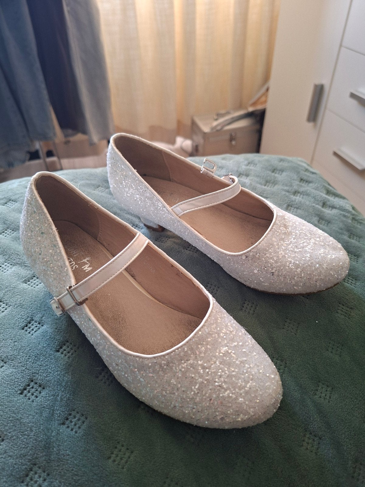 Glitter feest- of communieschoenen maat 34, Ophalen of Verzenden, Zo goed als nieuw, Meisje, Schoenen