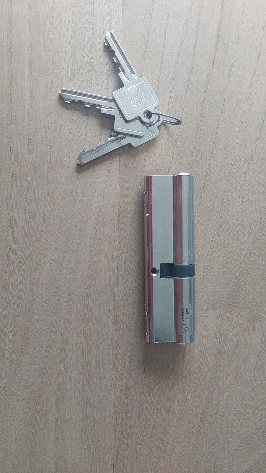 Nieuw cilinderslot BKS SKG** 45/60 met 3 sleutels, Ophalen of Verzenden, Nieuw, Rvs, Slot