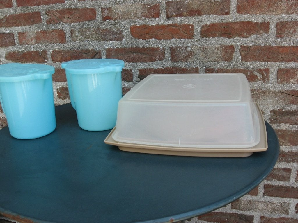 tupperware: vintage kan/melkkan, vintage bewaardoos, Ophalen of Verzenden, Gebruikt, Beker of Kan