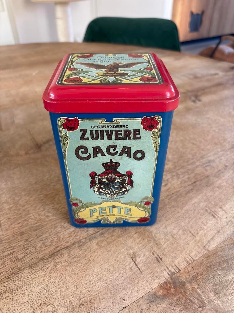 Vintage Cacao Blik - Pette & Boon's Cacao, Ophalen of Verzenden, Gebruikt, Overige, Overige merken