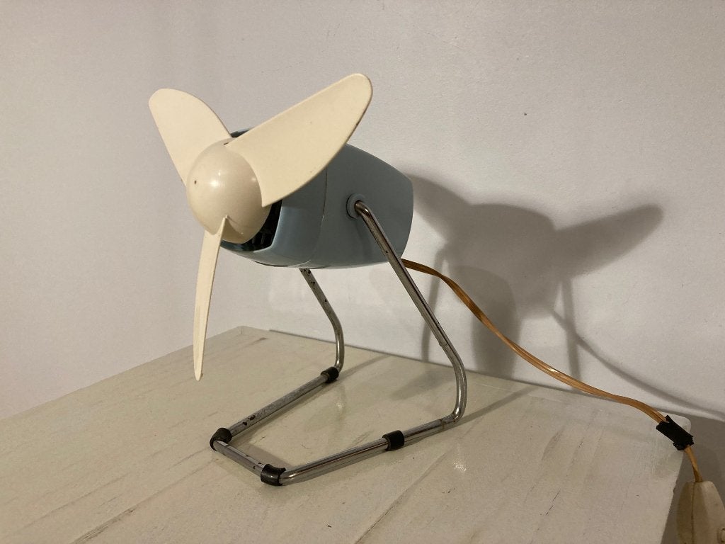 Vintage tafelventilator uit de jaren 60 - werkt prima, Ophalen of Verzenden, Gebruikt, Tafelventilator