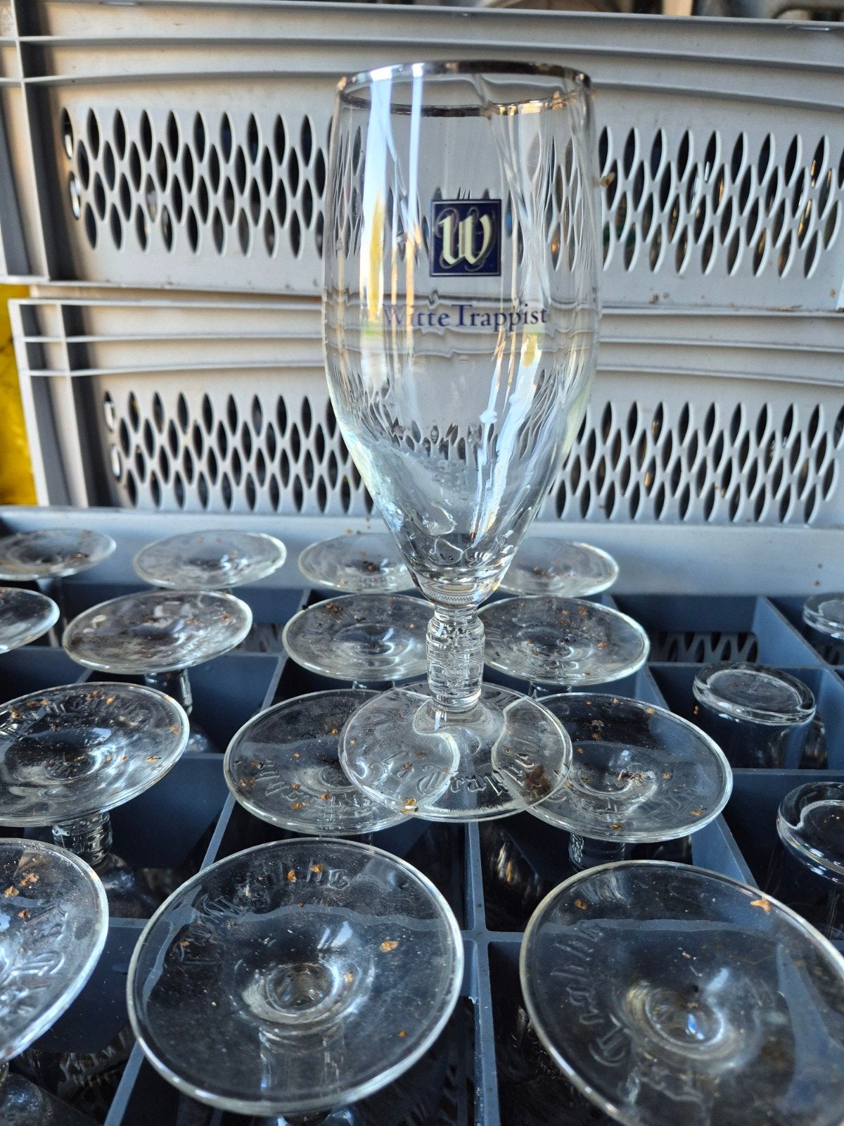 13 Witte Trappist bierglazen - Zo goed als nieuw, Ophalen, Zo goed als nieuw, Glas, Wit