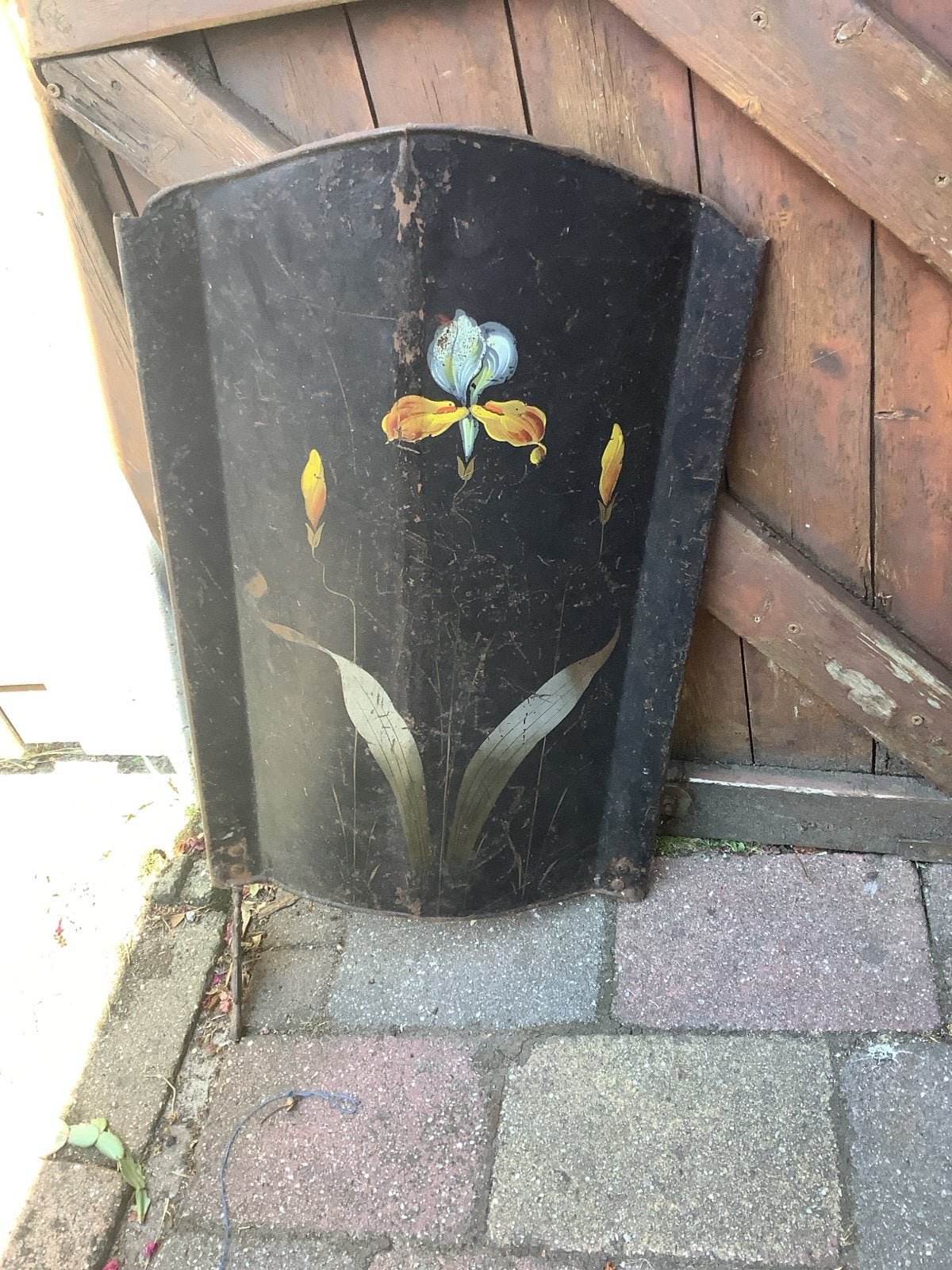Antiek haardscherm met bloemmotief, Antiek en Kunst, Ophalen