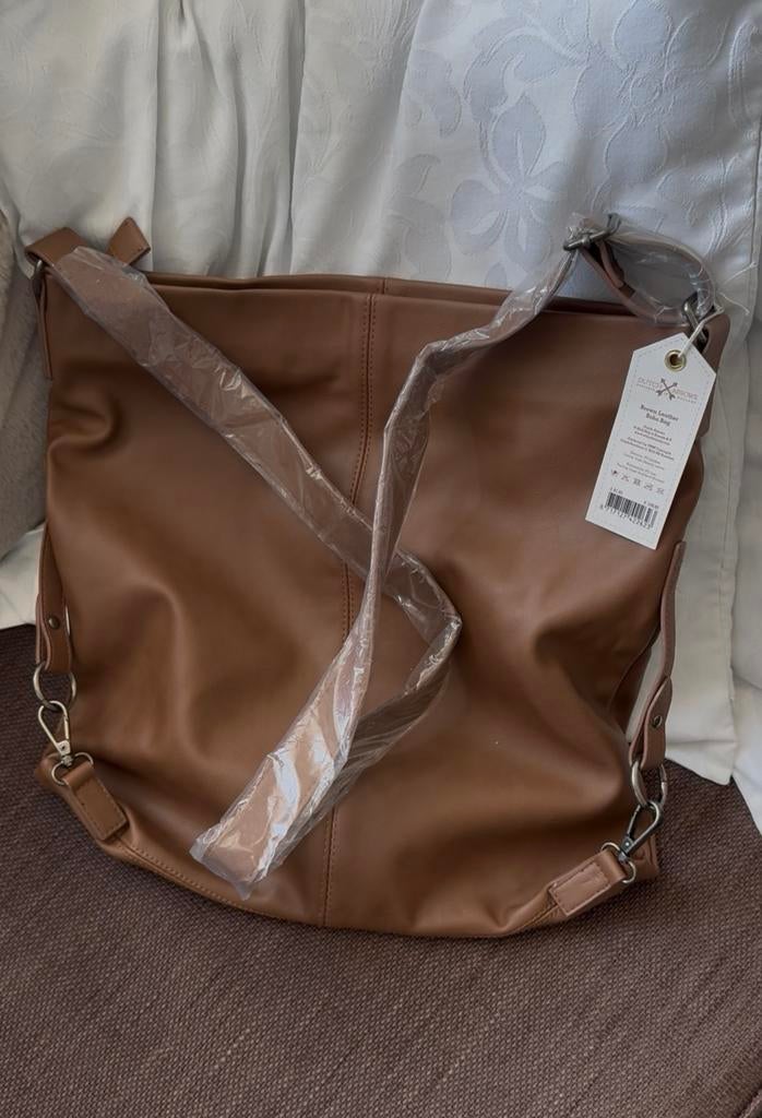 New Leather Brown Boho Bag - design original price  € 109,95, Ophalen of Verzenden, Zo goed als nieuw, Bruin, Schoudertasje