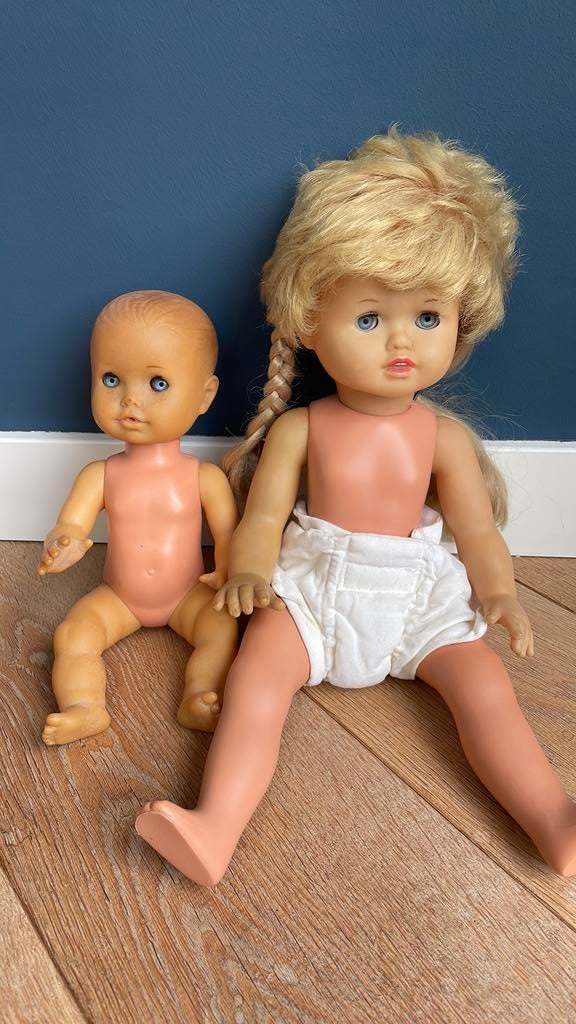 Twee schildkrot poppen, Verzamelen, Poppen, Ophalen of Verzenden, Gebruikt, Pop