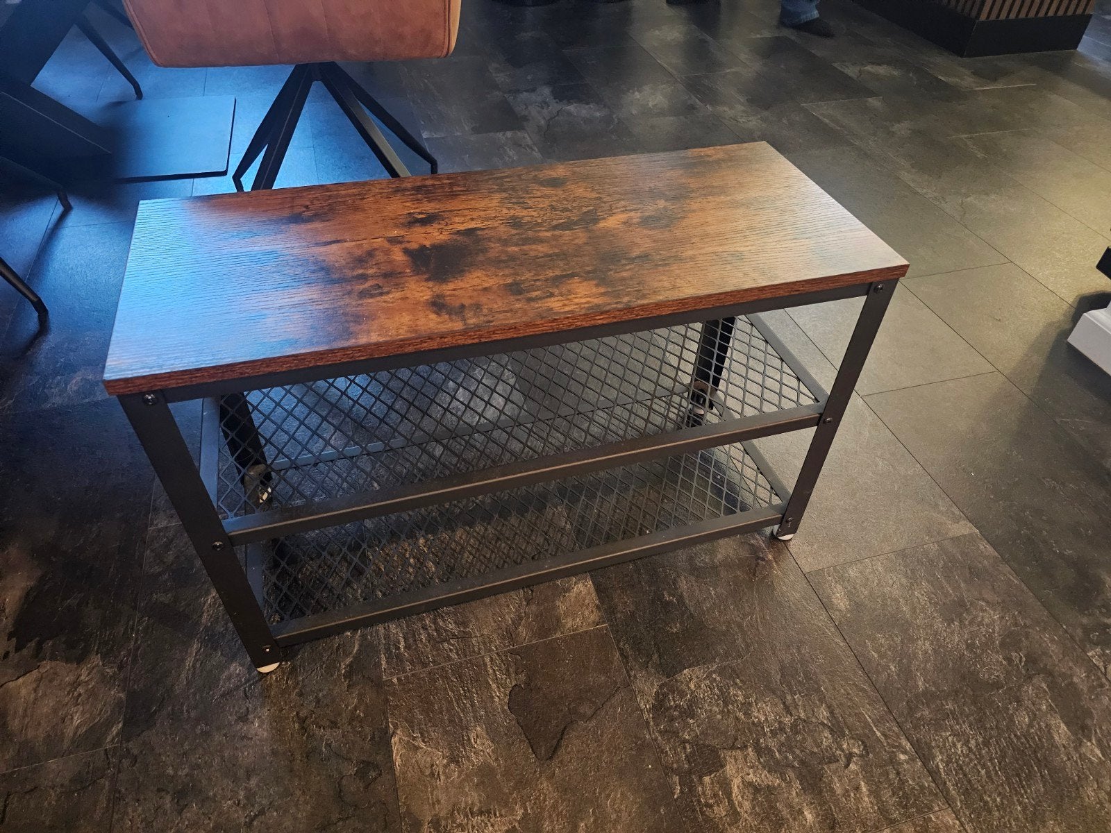 Schoenenrek / Bankje met industrieel design, Ophalen, Zo goed als nieuw