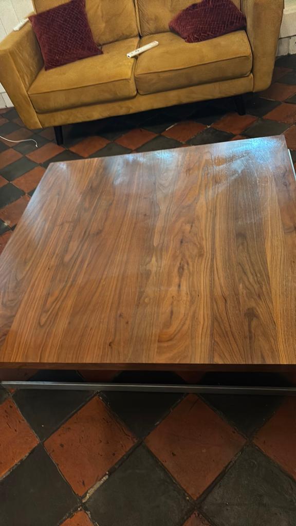salontafel Bert Plantagie notenhout Vision  110x 110, Ophalen, 100 tot 150 cm, Vierkant, Zo goed als nieuw