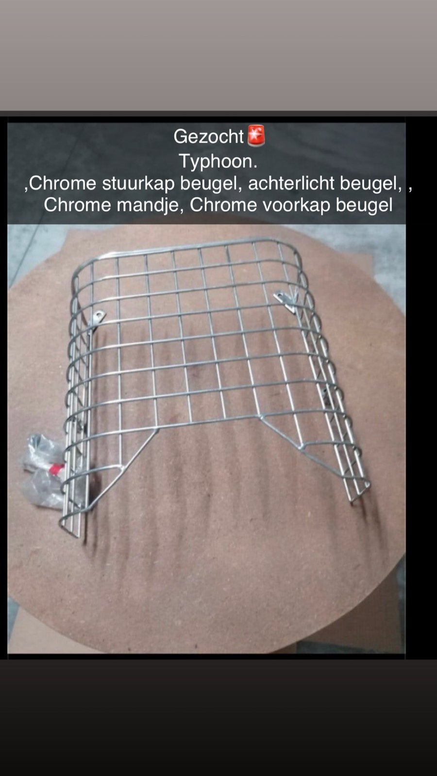 Gezocht: Chrome Beugels en Mandje voor Piaggio Typhoon, Ophalen of Verzenden, Gebruikt, Overige typen, Piaggio