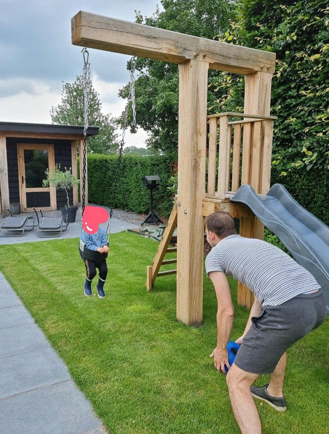 Schommelzitje met kettingen - Zwart, Kinderen en Baby's, Speelgoed | Buiten | Speeltoestellen, Ophalen of Verzenden, Zo goed als nieuw