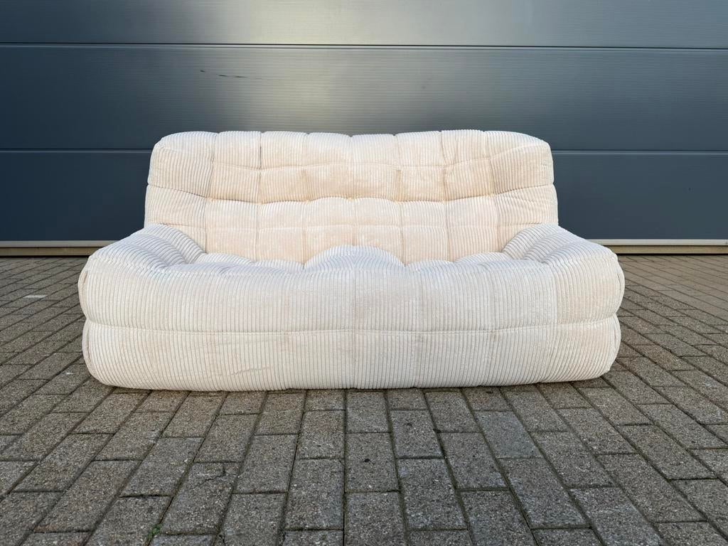 Ligne Roset Kashima (9-‘81) 2zit in beige corduroy 10/10, Ophalen of Verzenden, Minder dan 50 cm, Knoll vitra mah jong leolux sede cassina b&b italia artifort