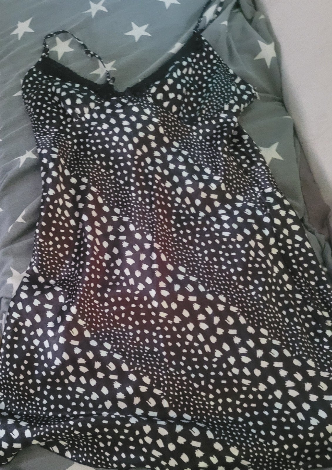 Zwart satijnen nachthemd  - Maat M, Ladies Original Nightwear, Ophalen, Zwart, Nachtkleding