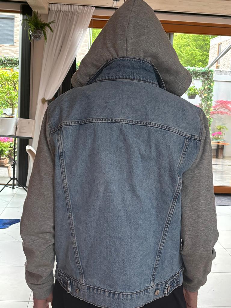 Gaaf&Vet spijkerjack met capuchon, Ophalen, Zo goed als nieuw, Maat 52/54 (L), Blauw